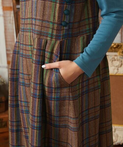 Jocomomola / ホコモモラ ロング・マキシ丈ワンピース | Arriate チェック柄ジャンパースカートワンピース | 詳細5