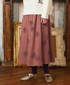 Jocomomola / ホコモモラ ロング・マキシ丈スカート | Susurrito フラワーモチーフゴムギャザースカート