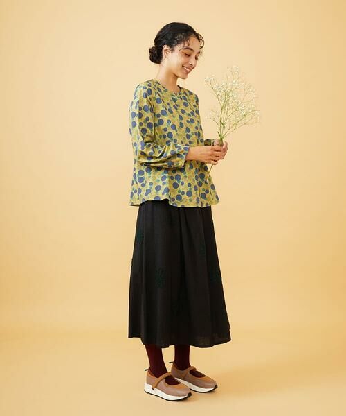 Jocomomola / ホコモモラ ロング・マキシ丈スカート | Susurrito フラワーモチーフゴムギャザースカート | 詳細14