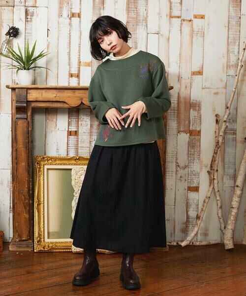 Jocomomola / ホコモモラ ロング・マキシ丈スカート | Susurrito フラワーモチーフゴムギャザースカート | 詳細16