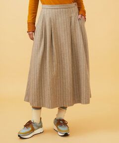 Jocomomola / ホコモモラ ロング・マキシ丈スカート | Huellas de aves へリンボーンタックフレアスカート