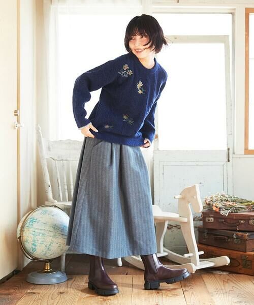 Jocomomola / ホコモモラ ロング・マキシ丈スカート | Huellas de aves へリンボーンタックフレアスカート | 詳細15