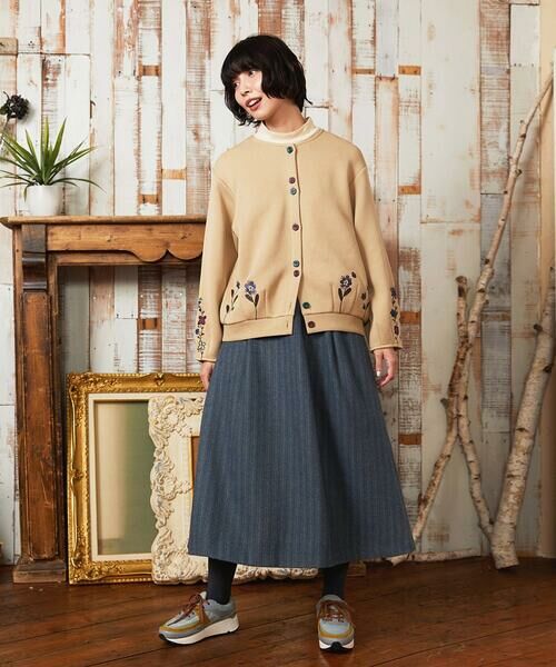 Jocomomola / ホコモモラ ロング・マキシ丈スカート | Huellas de aves へリンボーンタックフレアスカート | 詳細16