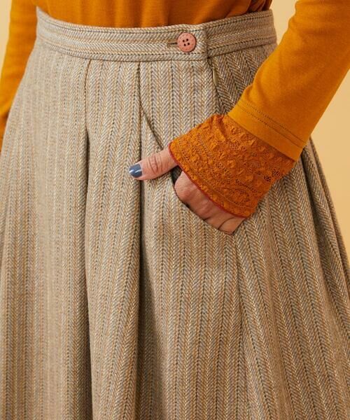 Jocomomola / ホコモモラ ロング・マキシ丈スカート | Huellas de aves へリンボーンタックフレアスカート | 詳細4
