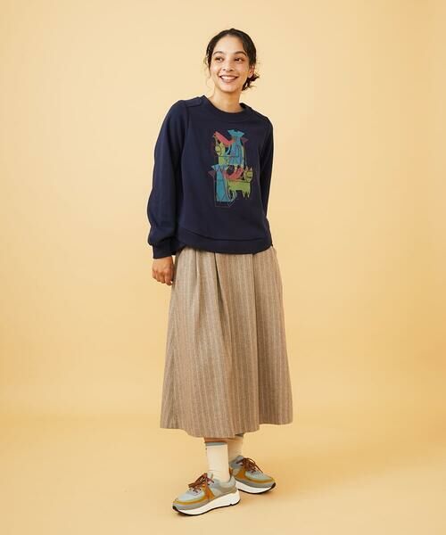 Jocomomola / ホコモモラ ロング・マキシ丈スカート | Huellas de aves へリンボーンタックフレアスカート | 詳細8