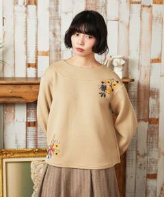 Jocomomola / ホコモモラ カットソー | Florecer フラワー刺繍プルオーバーカットソー