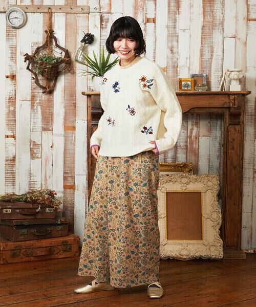 Jocomomola / ホコモモラ その他パンツ | Calle de Bordadores フラワープリントワイドパンツ | 詳細4