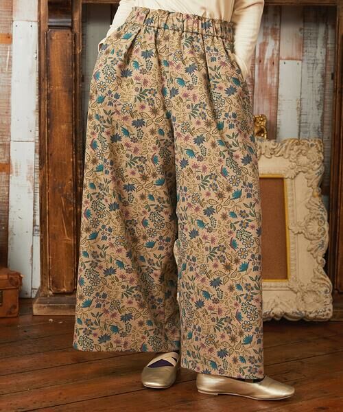 Jocomomola / ホコモモラ その他パンツ | Calle de Bordadores フラワープリントワイドパンツ(ベージュ)