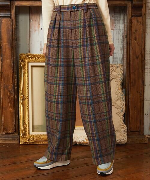 Jocomomola / ホコモモラ チノ・ワークパンツ | Arriate チェック柄ワイドパンツ | 詳細12