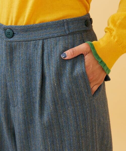 Jocomomola / ホコモモラ チノ・ワークパンツ | Huellas de aves  へリンボーンワイドストレートパンツ | 詳細5