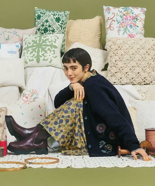 Jocomomola / ホコモモラ カーディガン・ボレロ | Calle de Bordadores フラワーモチーフニットカーディガン | 詳細11