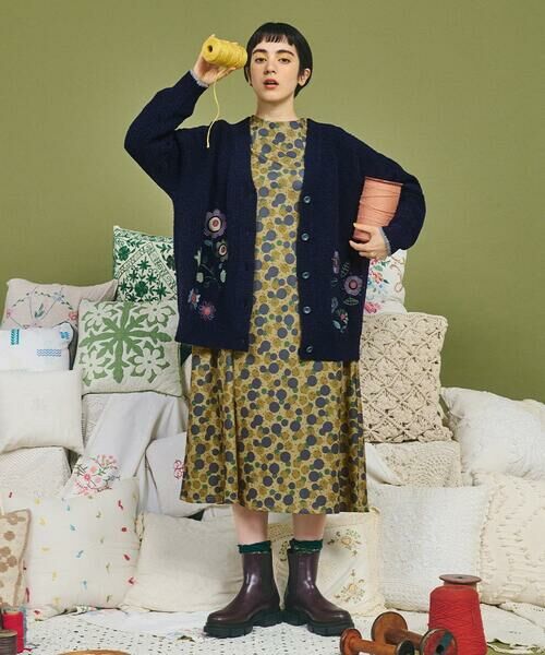 Jocomomola / ホコモモラ カーディガン・ボレロ | Calle de Bordadores フラワーモチーフニットカーディガン | 詳細12