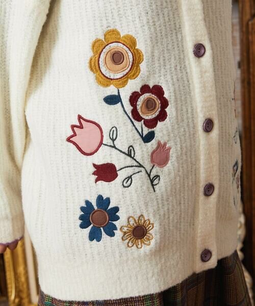 Jocomomola / ホコモモラ カーディガン・ボレロ | Calle de Bordadores フラワーモチーフニットカーディガン | 詳細19