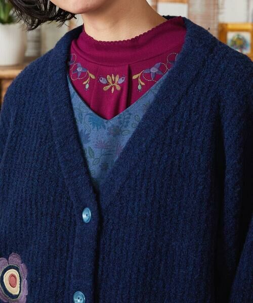Jocomomola / ホコモモラ カーディガン・ボレロ | Calle de Bordadores フラワーモチーフニットカーディガン | 詳細4