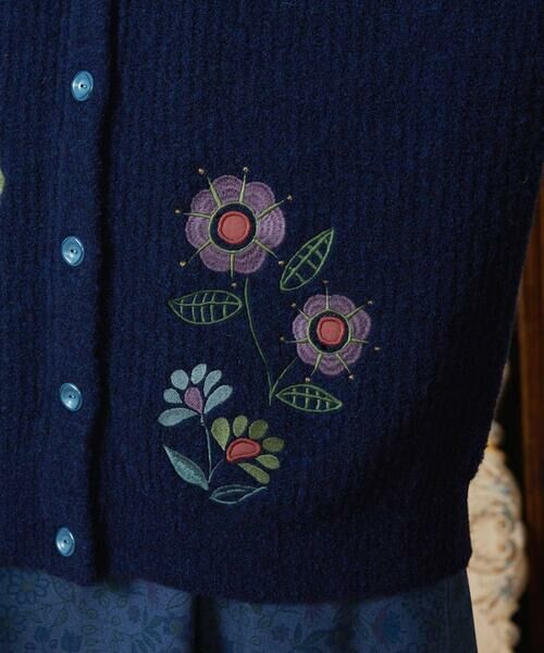 Jocomomola / ホコモモラ カーディガン・ボレロ | Calle de Bordadores フラワーモチーフニットカーディガン | 詳細8