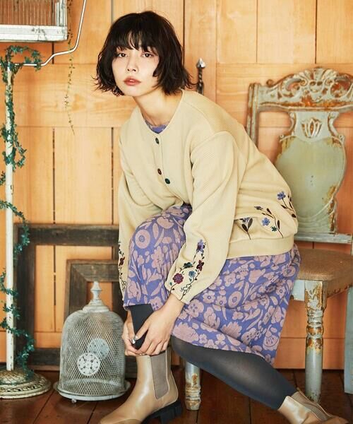 Jocomomola / ホコモモラ カーディガン・ボレロ | Florecer フラワー刺繍カットソーカーディガン | 詳細16