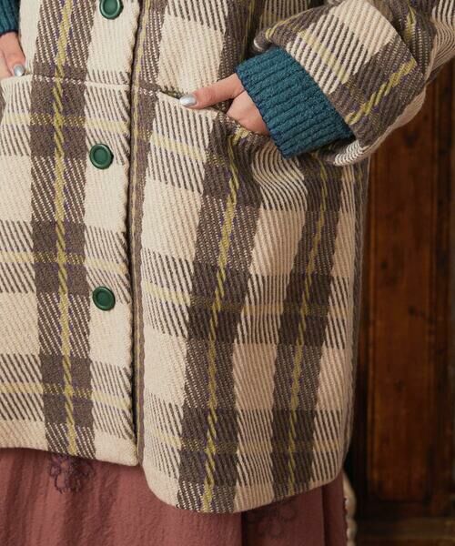 Jocomomola / ホコモモラ その他アウター | Calle de Bordadores チェック×フラワー刺繍コート | 詳細10