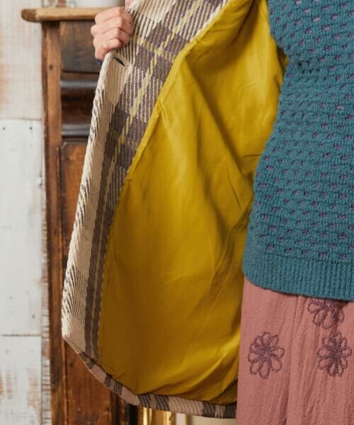 Jocomomola / ホコモモラ その他アウター | Calle de Bordadores チェック×フラワー刺繍コート | 詳細12