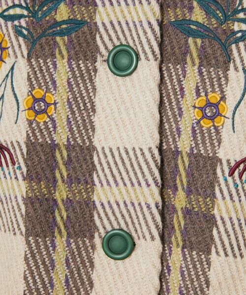 Jocomomola / ホコモモラ その他アウター | Calle de Bordadores チェック×フラワー刺繍コート | 詳細7