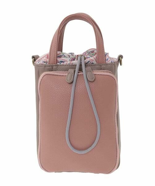 Jocomomola / ホコモモラ ショルダーバッグ | 【2WAY】配色デザインミニショルダーバッグ（ピンク）