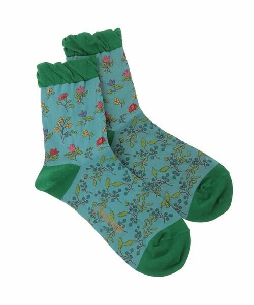 Jocomomola / ホコモモラ その他小物 | El galgoフラワージャカードソックス（ライトブルー）