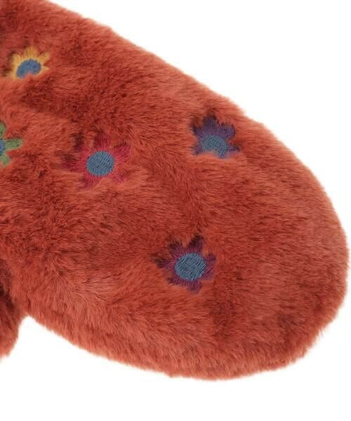 Jocomomola / ホコモモラ 手袋 | フラワー刺繍フェイクファーミトン | 詳細3