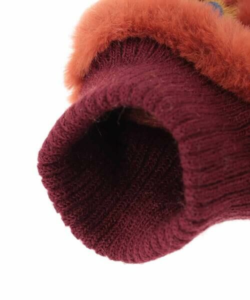 Jocomomola / ホコモモラ 手袋 | フラワー刺繍フェイクファーミトン | 詳細5