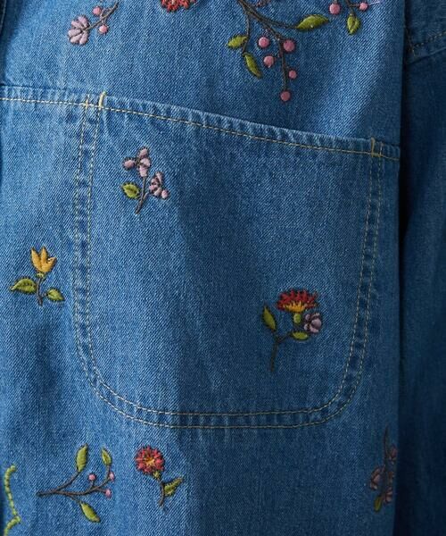 Jocomomola / ホコモモラ シャツ・ブラウス | El galgo フラワー刺繍デニムシャツ | 詳細15