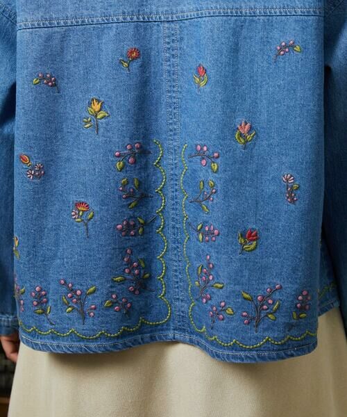 Jocomomola / ホコモモラ シャツ・ブラウス | El galgo フラワー刺繍デニムシャツ | 詳細18