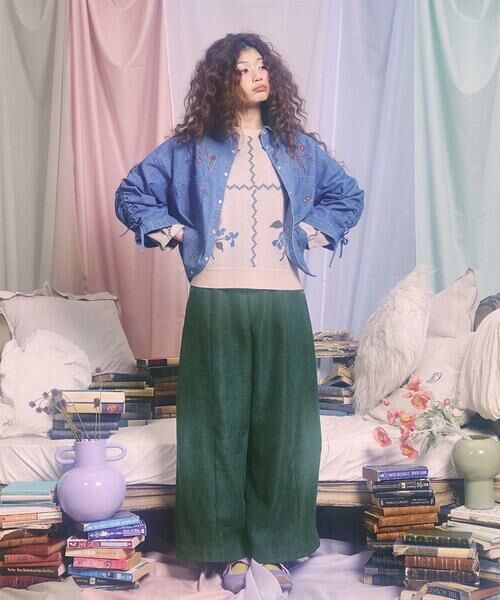 Jocomomola / ホコモモラ シャツ・ブラウス | El galgo フラワー刺繍デニムシャツ | 詳細2