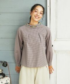 Jocomomola / ホコモモラ シャツ・ブラウス | 【2WAY】Flor pequena チェックフラワー刺繍ブラウス