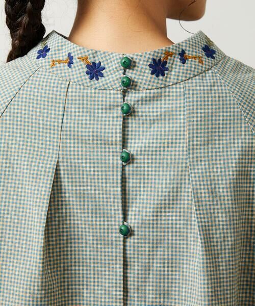 Jocomomola / ホコモモラ シャツ・ブラウス | 【2WAY】Flor pequena チェックフラワー刺繍ブラウス | 詳細12