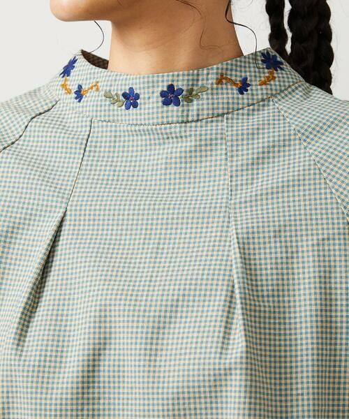 Jocomomola / ホコモモラ シャツ・ブラウス | 【2WAY】Flor pequena チェックフラワー刺繍ブラウス | 詳細9