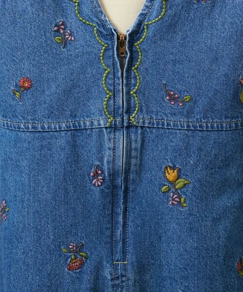 Jocomomola / ホコモモラ ロング・マキシ丈ワンピース | El galgo フラワー刺繍デニムノースリーブジャンパースカート | 詳細14