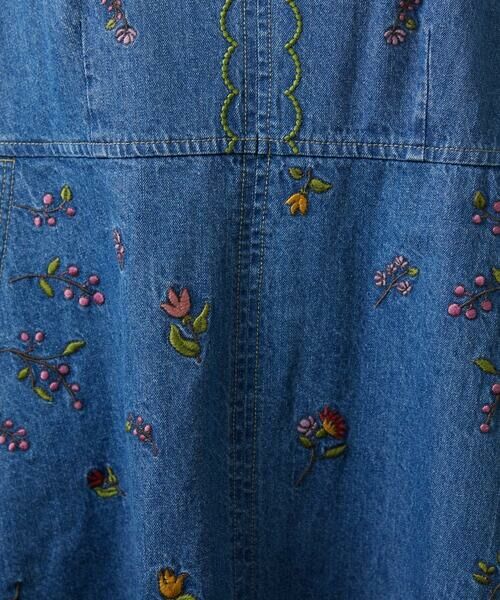 Jocomomola / ホコモモラ ロング・マキシ丈ワンピース | El galgo フラワー刺繍デニムノースリーブジャンパースカート | 詳細15