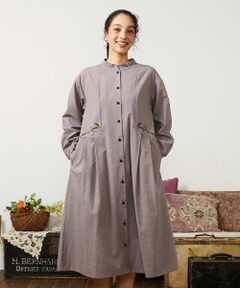 Jocomomola / ホコモモラ ロング・マキシ丈ワンピース | Flor pequena チェックフラワー刺繍ワンピース