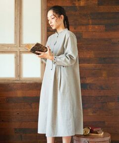 Jocomomola / ホコモモラ ロング・マキシ丈ワンピース | Flor pequena チェックフラワー刺繍ワンピース