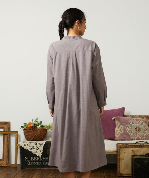 Jocomomola / ホコモモラ ロング・マキシ丈ワンピース | Flor pequena チェックフラワー刺繍ワンピース | 詳細2