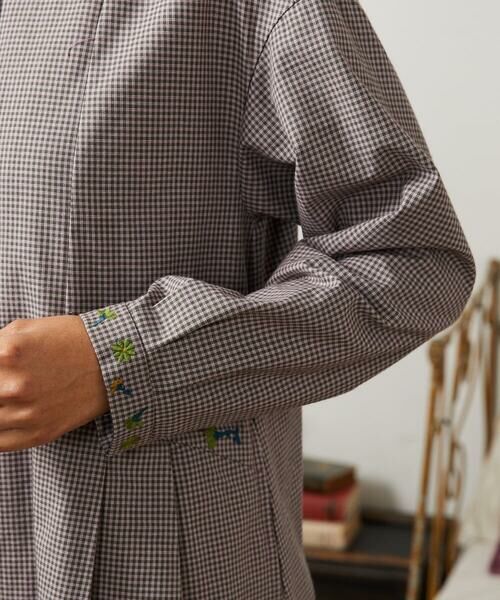 Jocomomola / ホコモモラ ロング・マキシ丈ワンピース | Flor pequena チェックフラワー刺繍ワンピース | 詳細5