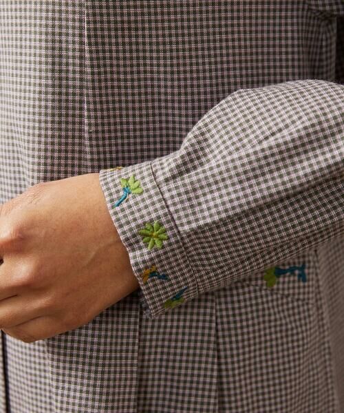 Jocomomola / ホコモモラ ロング・マキシ丈ワンピース | Flor pequena チェックフラワー刺繍ワンピース | 詳細6