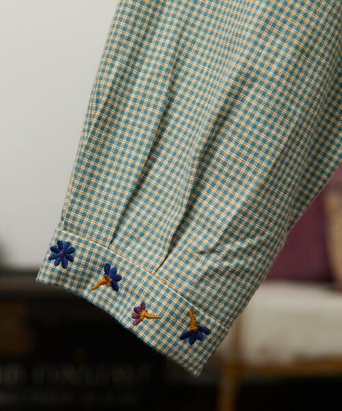 Jocomomola / ホコモモラ ロング・マキシ丈ワンピース | Flor pequena チェックフラワー刺繍ワンピース | 詳細19