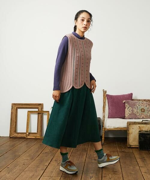 Jocomomola / ホコモモラ ベスト | Escalera 刺繍ニットベスト | 詳細1