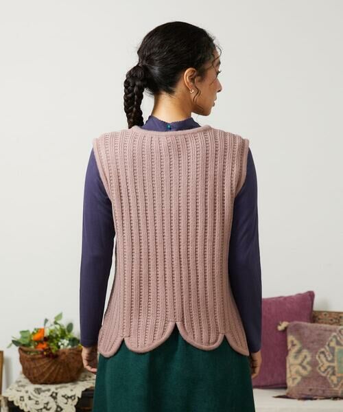 Jocomomola / ホコモモラ ベスト | Escalera 刺繍ニットベスト | 詳細3