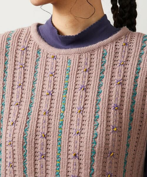 Jocomomola / ホコモモラ ベスト | Escalera 刺繍ニットベスト | 詳細4