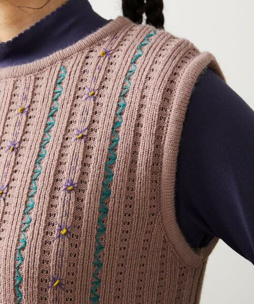 Jocomomola / ホコモモラ ベスト | Escalera 刺繍ニットベスト | 詳細5