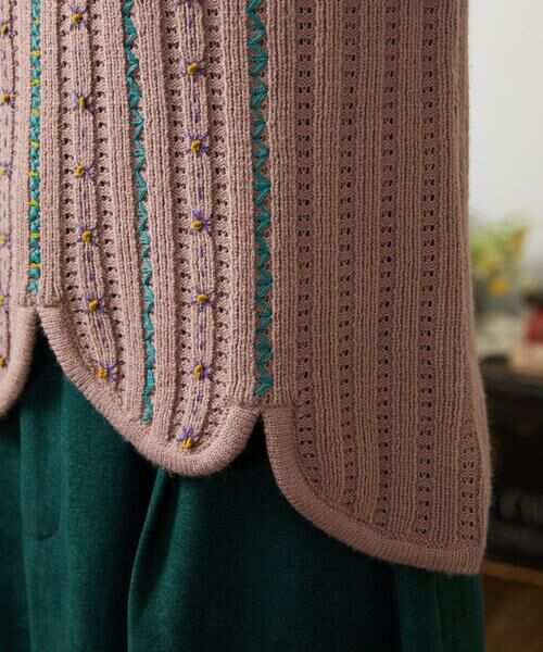 Jocomomola / ホコモモラ ベスト | Escalera 刺繍ニットベスト | 詳細6