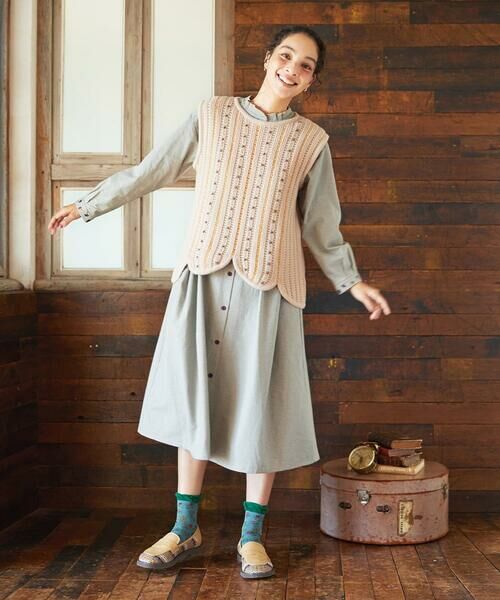 Jocomomola / ホコモモラ ベスト | Escalera 刺繍ニットベスト | 詳細8