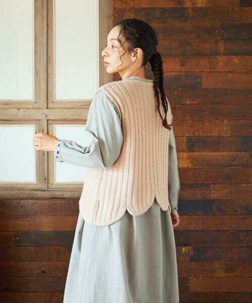 Jocomomola / ホコモモラ ベスト | Escalera 刺繍ニットベスト | 詳細9
