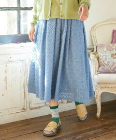 Jocomomola / ホコモモラ ロング・マキシ丈スカート | Flor de escudo ジャカードフレアスカート