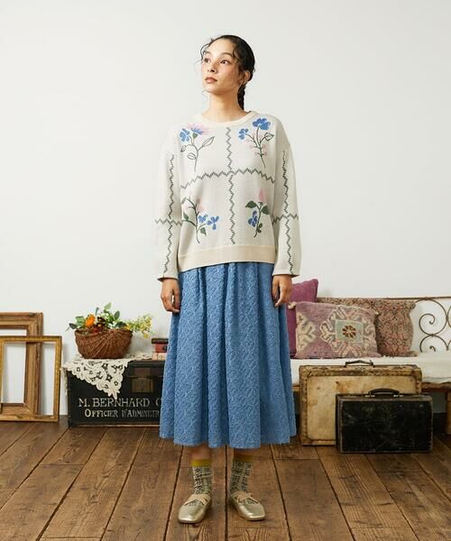 Jocomomola / ホコモモラ ロング・マキシ丈スカート | Flor de escudo ジャカードフレアスカート | 詳細4